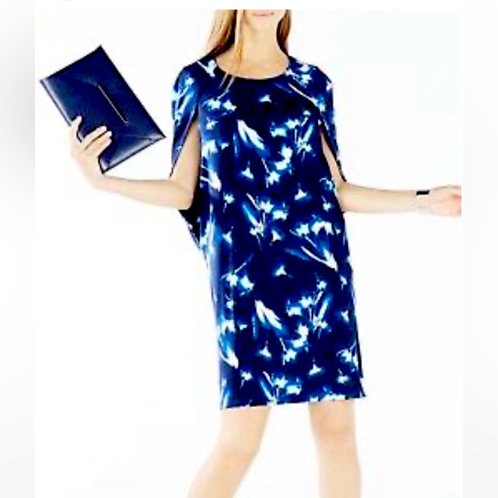 NWT BCBGMAXAZRIA - Jordynn Print Cape Dress Size L